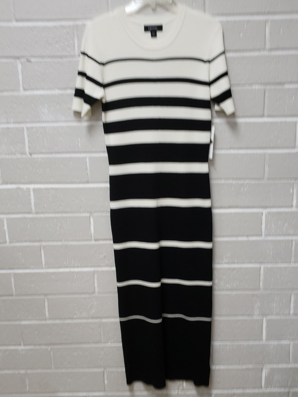 Karen Kane Stripe Ribbed Sweater Midi Dress Large
